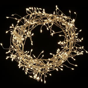 300-Lights LED Warm White Electric Firecracker Fairy String Lights