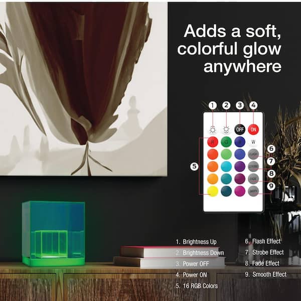 Tzumi Atmosphere 5.4 in. Clear Iridescent Infinity Cube Desk