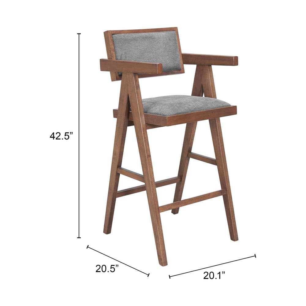 Barstool dimensions shown with measurements.