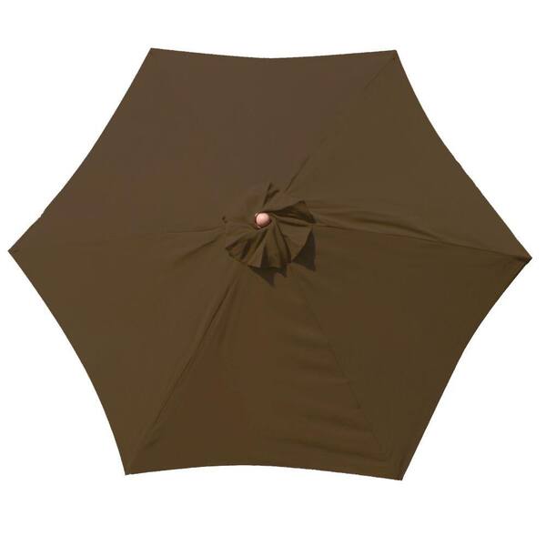 Plantation Patterns 9 ft Wood Patio Umbrella in Lakeview Brown 9952