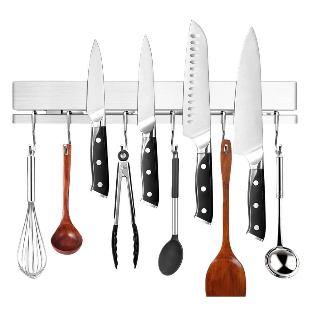 6-Knife 12 in. Stainless Steel Strong Magnetic Knife Holder, Knife Bar with 6 Hooks and Adhesive for Kitchen Utensils price history on PriceWatchPro