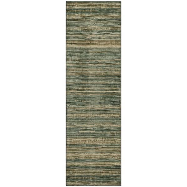 Mayfield Premium Machine Washable Abstract AMF1846 Fern 2 ft. 3 in. x 7 ft. 6 in. Runner Rug