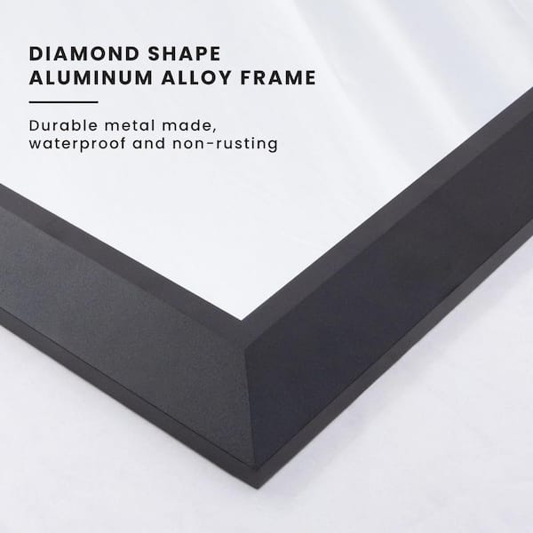 30 in. W x 36 in. H Rectangular Aluminum Alloy Framed and Tempered Glass Wall Bathroom Vanity Mirror in Matte Black