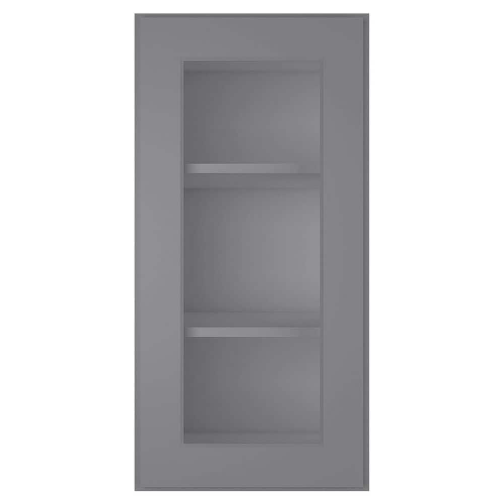 15 in. W X 12 in. D X 30 in. H in Shaker Gray Plywood Ready to Assemble Wall Kitchen Cabinet with 1-Door 3-Shelves price history on PriceWatchPro