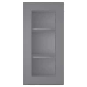 15 in. W X 12 in. D X 30 in. H in Shaker Gray Plywood Ready to Assemble Wall Kitchen Cabinet with 1-Door 3-Shelves