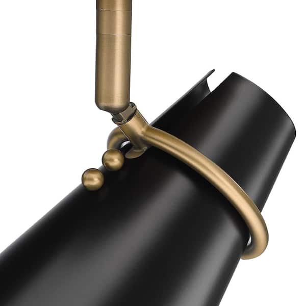 Golden Lighting - Reeva 7 in. 1-Light Modern Brass Semi-Flush Mount