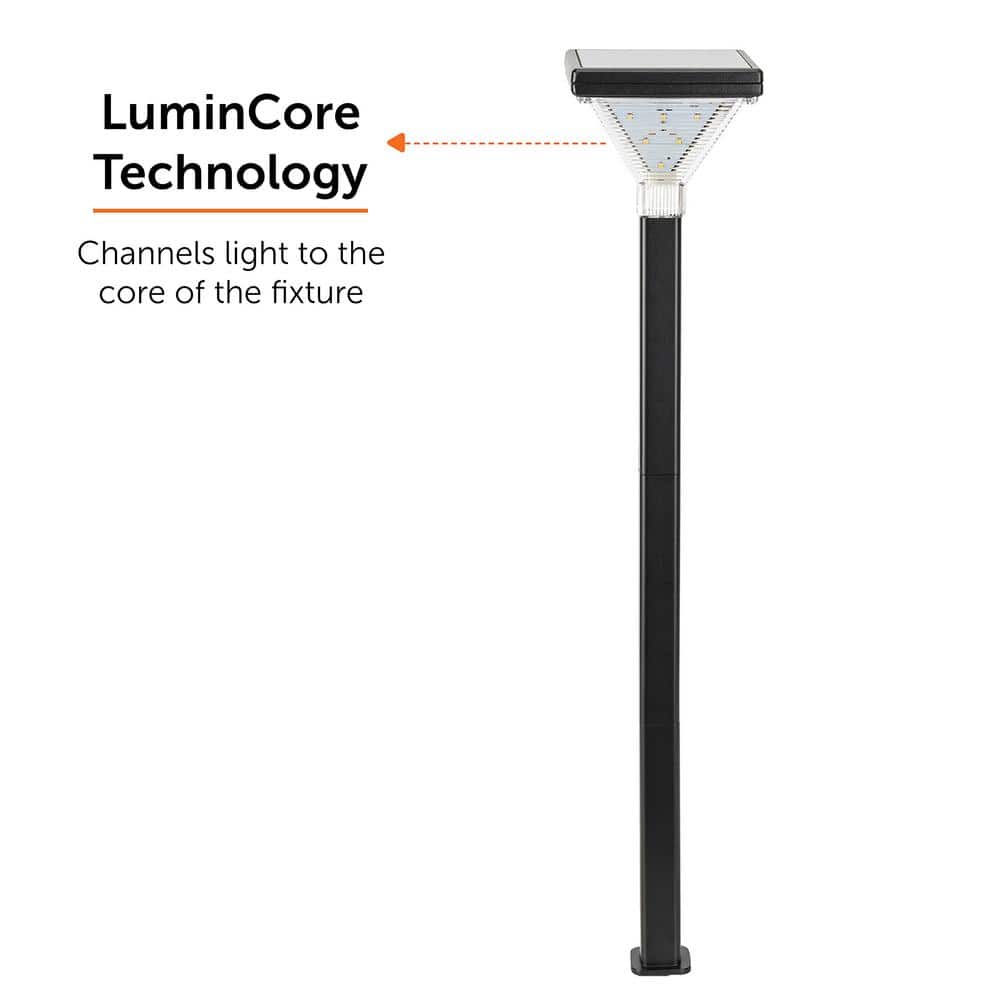 Luxor Black Aluminum Solar LED Pathway Lights - 2 Pack