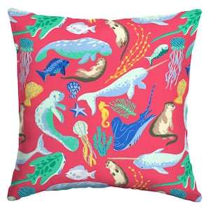 Nula Otters Manatee Outdoor Square Throw Pillow