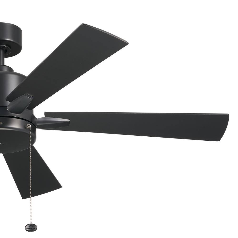 Lucian II 52'' Satin Black Ceiling Fan with Reversible Blades