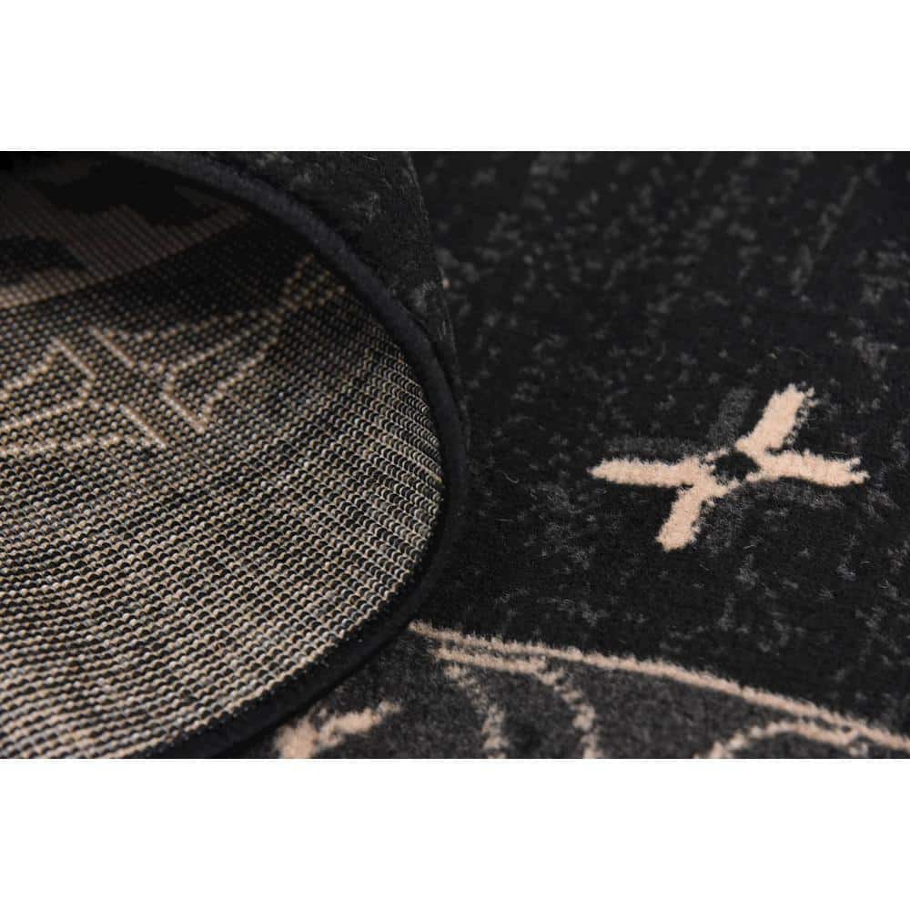 Handmade Black Synthetic 9' x 12' Rectangular Area Rug