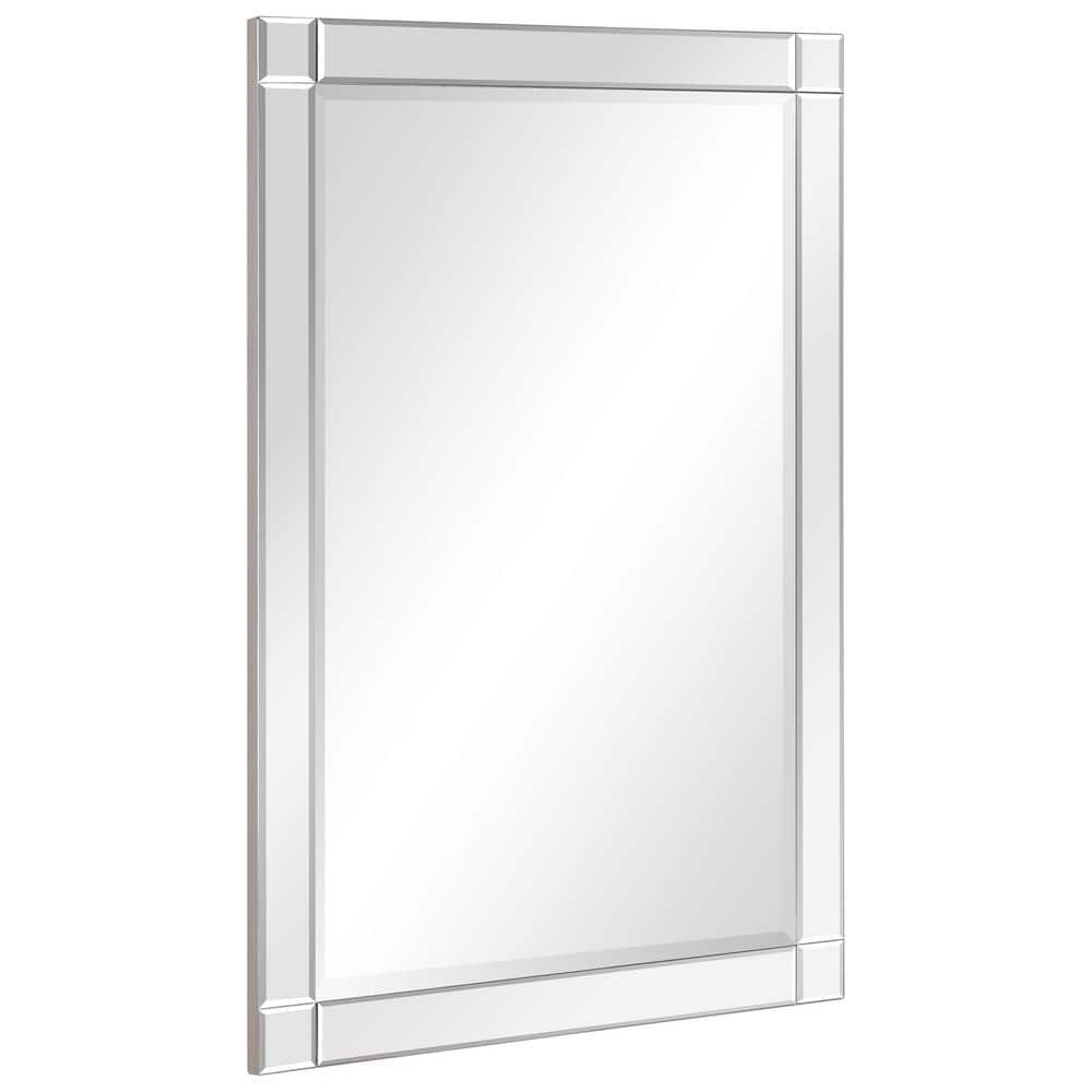 Bronze and Silver Wood Frame Full-Length Mirror, 24" x 36"