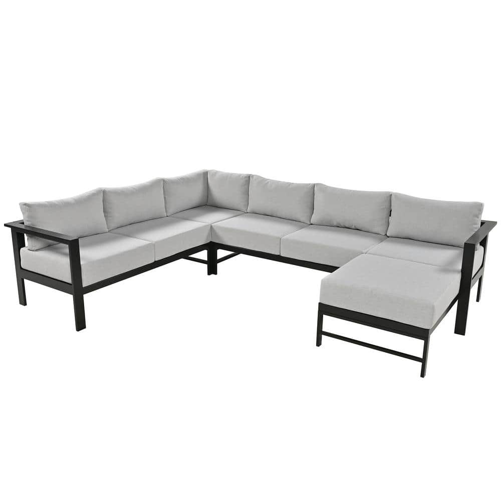 Sudzendf 4-Pieces Outdoor Sofa Set, All Weather Patio Furniture Set ...