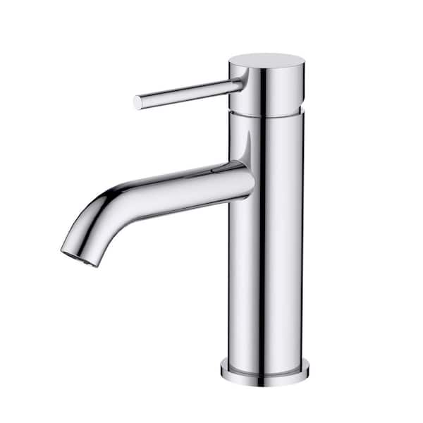 KIBI Single Hole Lever Handle 16.5in Single Handle Pull Down Kitchen Faucet in Chrome