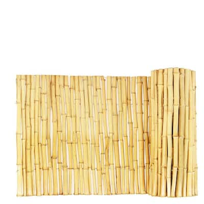 3/4 in. D x 3ft. H. x 8 ft. W Natural Bamboo Fence Decorative Rolled Fencing Panel