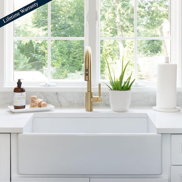 Turner 30 in. Farmhouse Apron Front Undermount Single Bowl Crisp White Fireclay Kitchen Sink