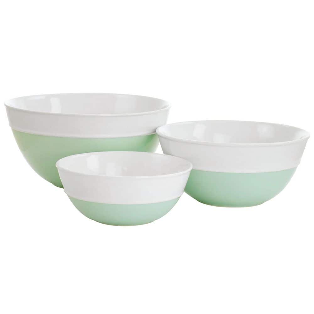 10 Pc Covered Stainless Steel and Silicone Mixing Bowl Set - Mint