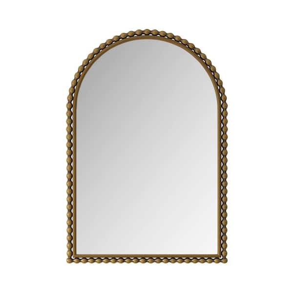 Unbranded 23.5 in x 35.5 in Gold Iron Art Arch Vintage Vanity Mirror, Wall Hanging, Placed On The Table