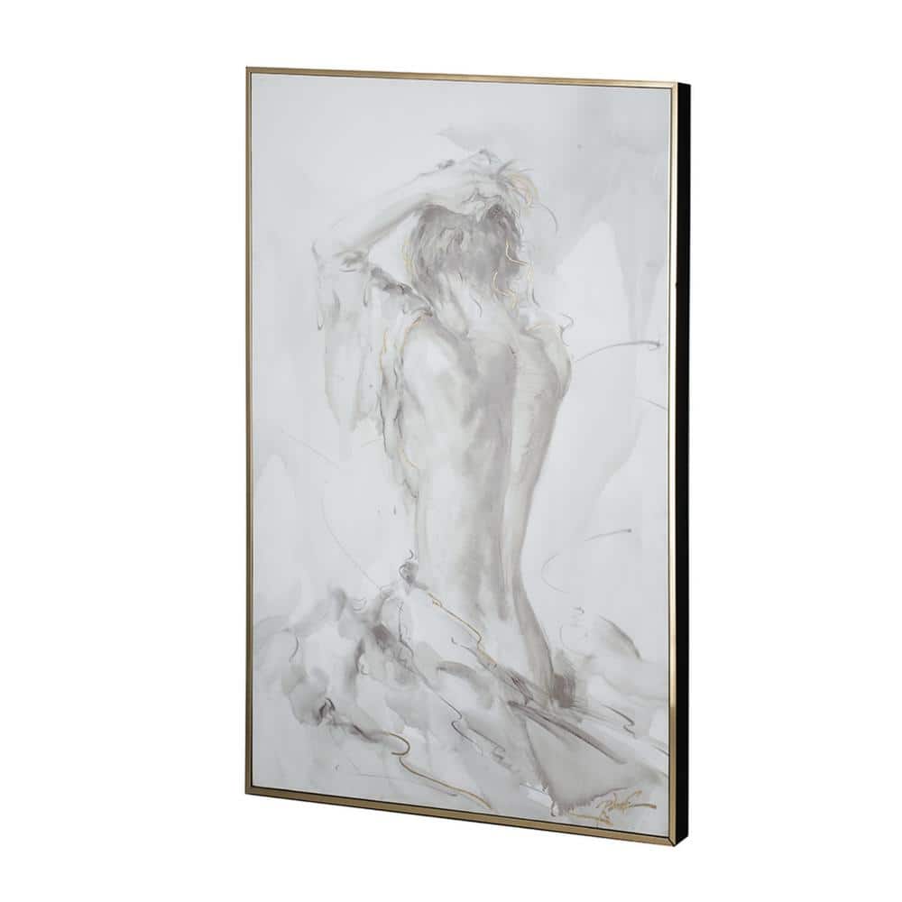 Benjara " Gray Feminine Figure Sketch " 2 - Pieces Painting Print