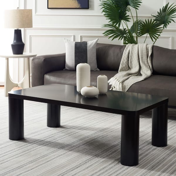 Aldous 48 in. Black Rectangle Wood Coffee Table
