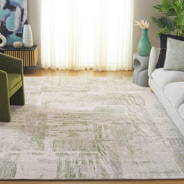 Bedford 10 ft. x 14 ft. Gray/Green Abstract Area Rug