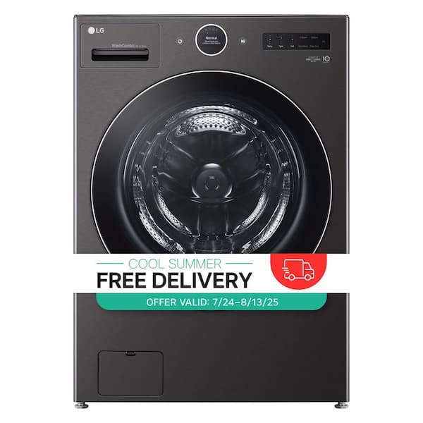5.0 cu. ft. Mega Capacity Smart Front Load Electric All-in-One Washer Dryer Combo with TurboWash360 WiFi in Black Steel