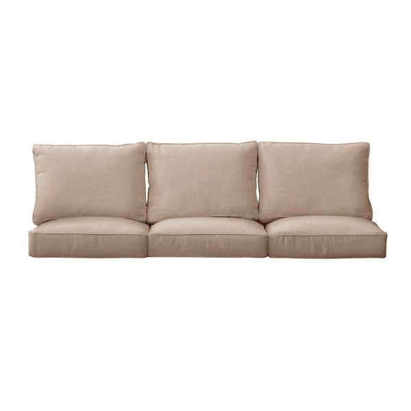 SORRA HOME 27 x 23 x 5 (6-Piece) Deep Seating Outdoor Couch Cushion in Sunbrella Revive Sand