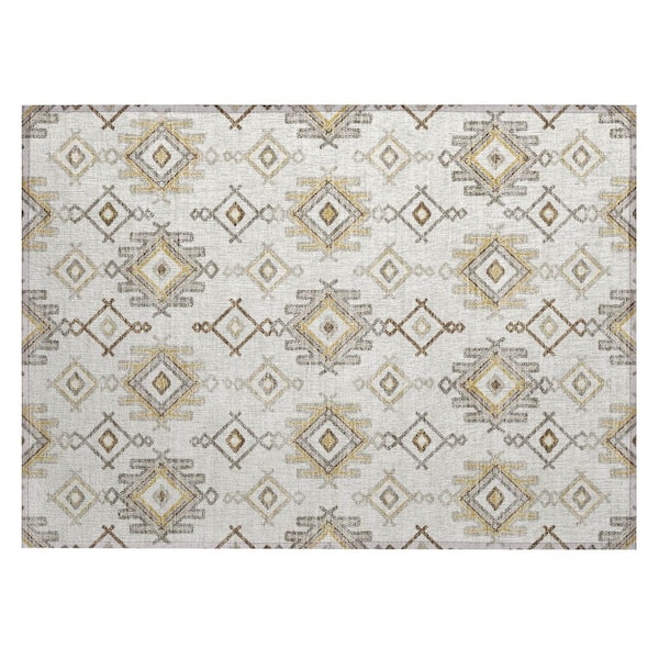 Chantille Machine Washable Indoor/Outdoor Abstract ACN3042 Ivory 2 ft. x 3 ft. Accent Rug
