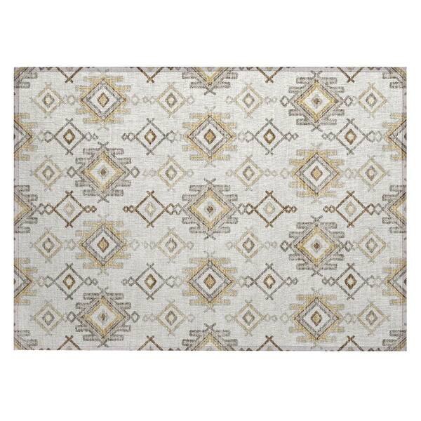 Chantille Machine Washable Indoor/Outdoor Abstract ACN3042 Ivory 3 ft. x 4 ft. Area Rug