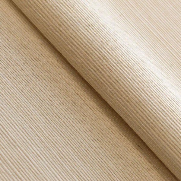 Natural Light Beige Sisal Authentic Grasscloth Handwoven Unpasted Textured Wallpaper Sample, 4.5 in. x 4.5 in.
