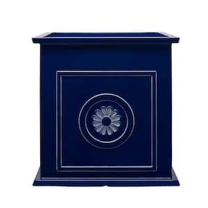 Colony Large 16 in. x 16 in. 27 Qt. Navy Resin Composite Square Planter Outdoor Box