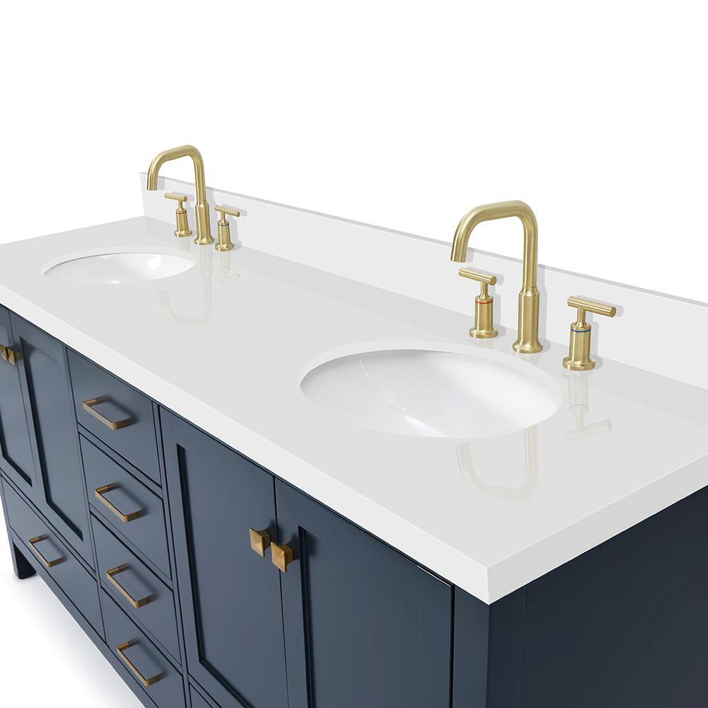 Midnight Blue 73" Double Basin Vanity with Quartz Top