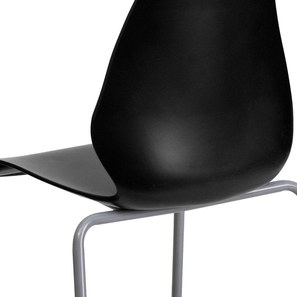 Hercules Series 770 lb. Black Polypropylene Stack Chair with Lumbar Support