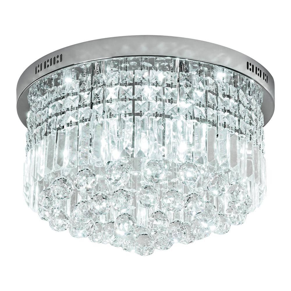 Sefinn Four Kathi 9-Light Chrome Chandelier with K9 Crystal