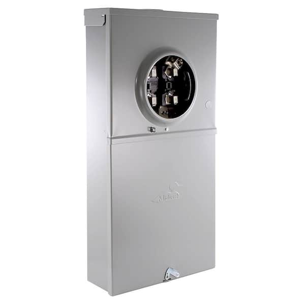 200 Amp 4-Space 4-Circuit Ringless Overhead/Underground Meter Socket Load Center with Barrel Lock (R281CB1LK)