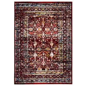 Amsterdam Red 3 ft. x 5 ft. Border Area Rug