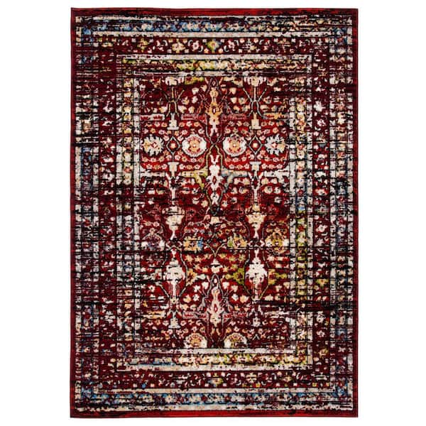 SAFAVIEH Amsterdam Red Doormat 3 ft. x 5 ft. Border Area Rug
