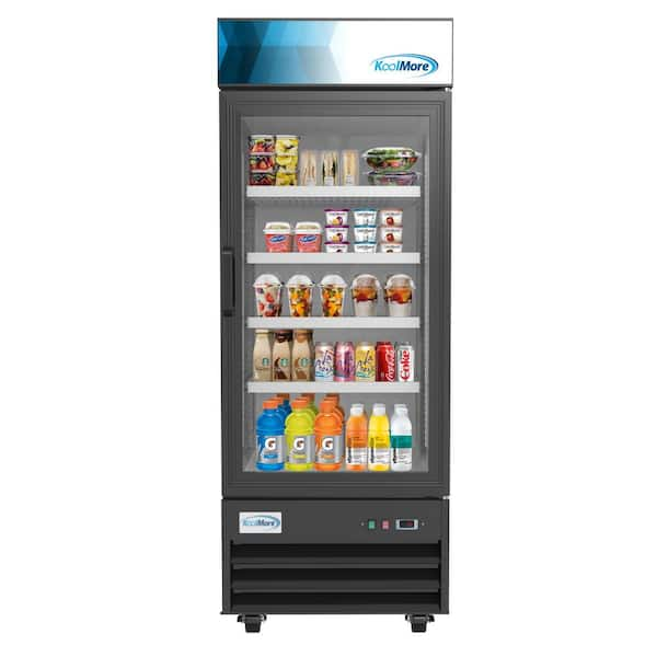 Koolmore 45 in. W 35 Cu. ft. Commercial Upright Display Refrigerator with 2 Swing Glass Door Beverage Cooler in Black