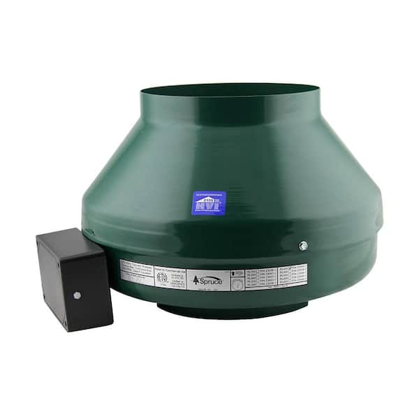 Spruce RL450 460 CFM 8 in. Inlet and Outlet Inline Ventilation Fan in Green Steel Housing