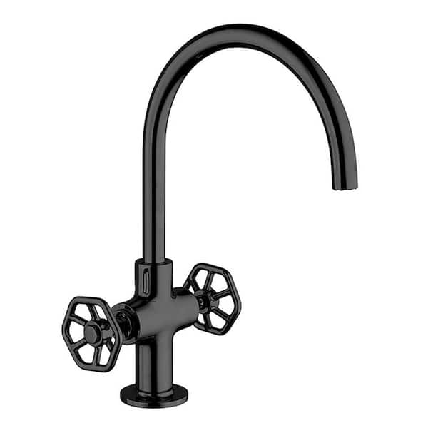 LaToscana Lucia 2-Handle Single-Hole Bathroom Faucet in Matt Black