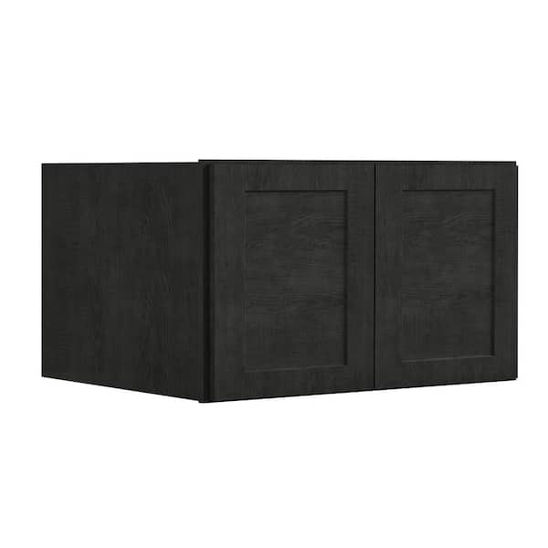 Hausvita 36 in. W x 24 in. D x 24 in. H in Shaker Charcoal Plywood Ready to Assemble Kitchen Wall Cabinets with 2 Doors