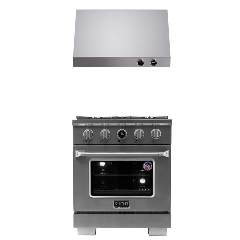 30 in. 4.2 cu. ft. 4-Burners Dual Fuel Range for Natural Gas in Stainless Steel Plus Under Cabinet Range Hood price history on PriceWatchPro