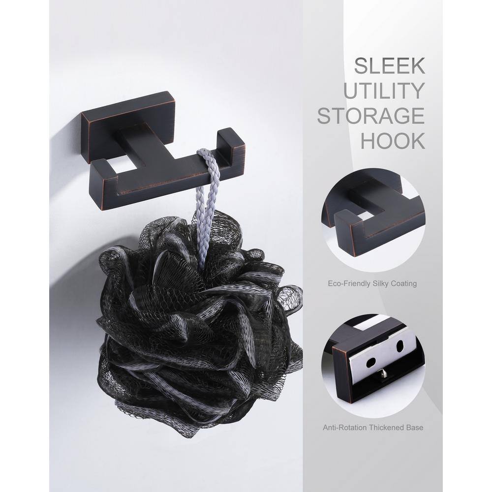 Oil Rubbed Bronze Double Wall Mounted Towel Hook