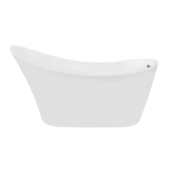 ROSWELL Guadix 62 in. Acrylic Flatbottom Soaking Bathtub in White