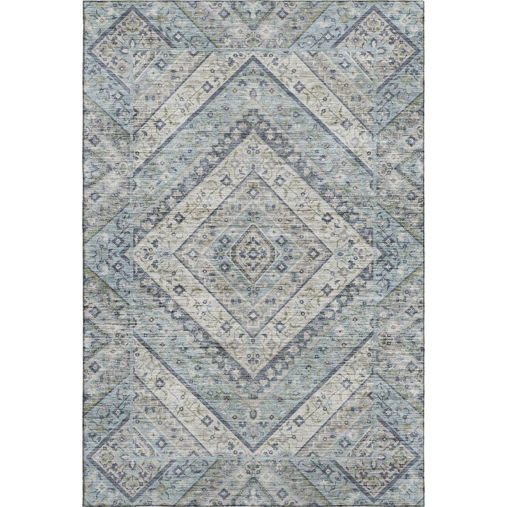 Mayfield Premium Machine Washable Abstract AMF2195 Sky 5 ft. x 7 ft. 6 in. Area Rug price history on PriceWatchPro