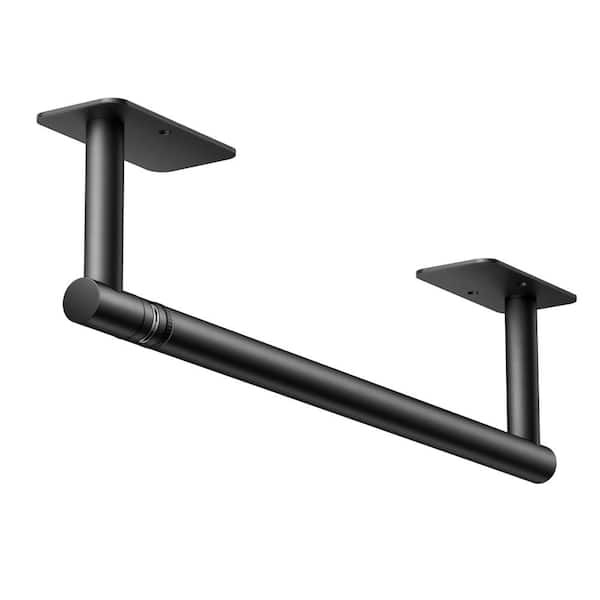 FURUISI Wall-Mount Single Post Toilet Paper Holder in Matte Black