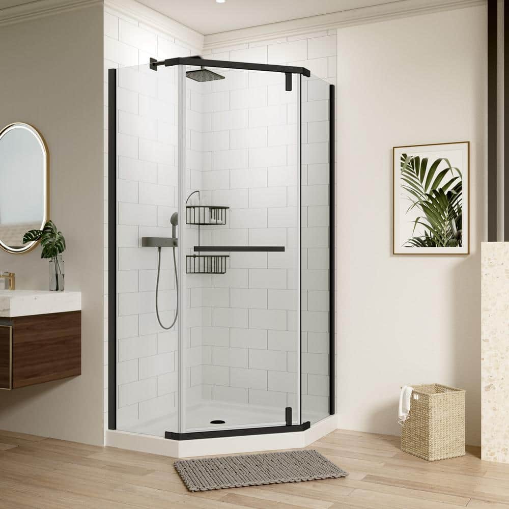 36 in. W x 72 in. H Neo-Angle Pivot Semi Frameless Corner Shower Enclosure 