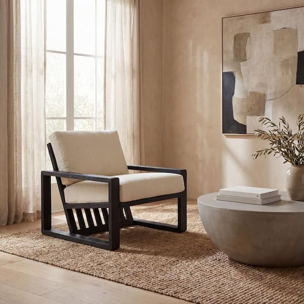 Decarlo Beige/Black Arm Chair
