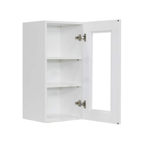 LIFEART CABINETRY Anchester Assembled 15 in. x 30 in. x 12 in. Wall Mullion Door Cabinet with 1-Door 2-Shelves in White