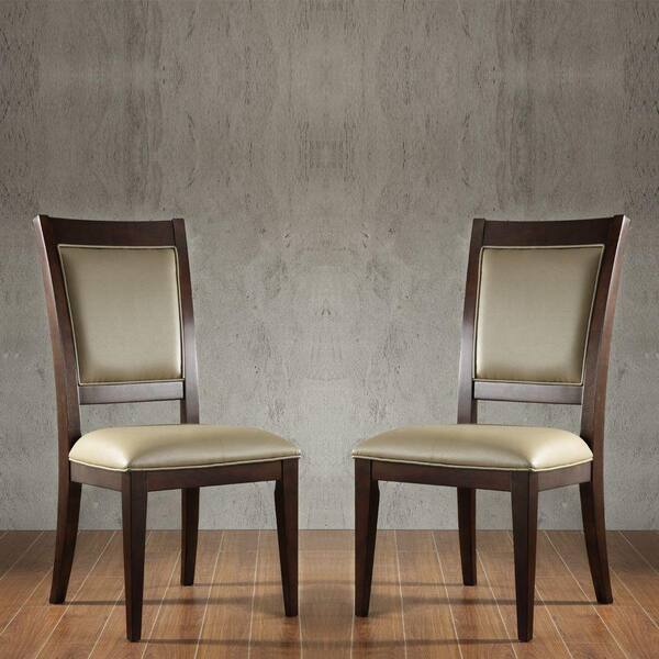 HomeSullivan Gelston Taupe Faux Leather Side Chair (Set of 2)