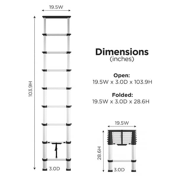 Xtend & Climb 10.5 FT. Aluminum Telescoping Extension Ladder (14.5